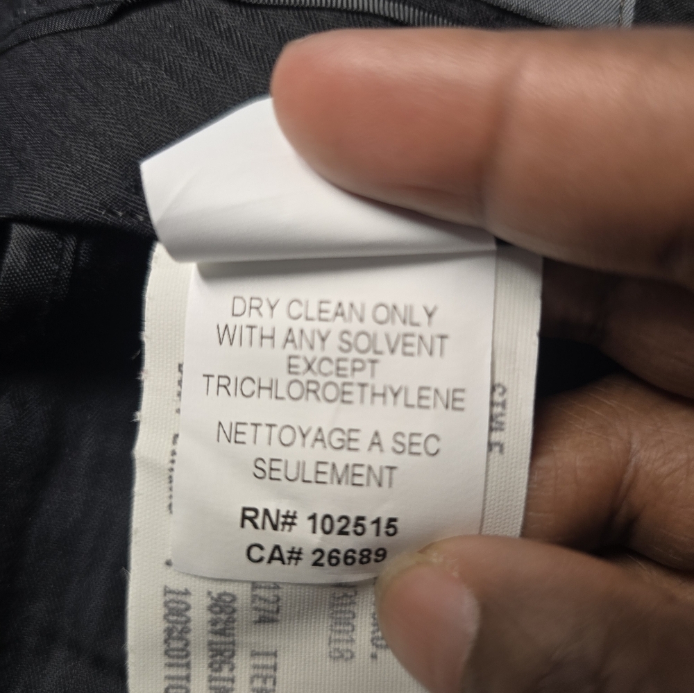 John Varvatos Virgin Wool Blend Men's Black Dress Pants Sz.38x30 54 Reg. - Picture 11 of 13